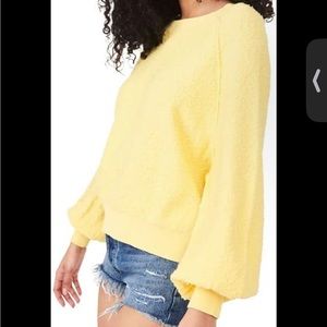Yellow FREE PEOPLE crewneck sweater XS